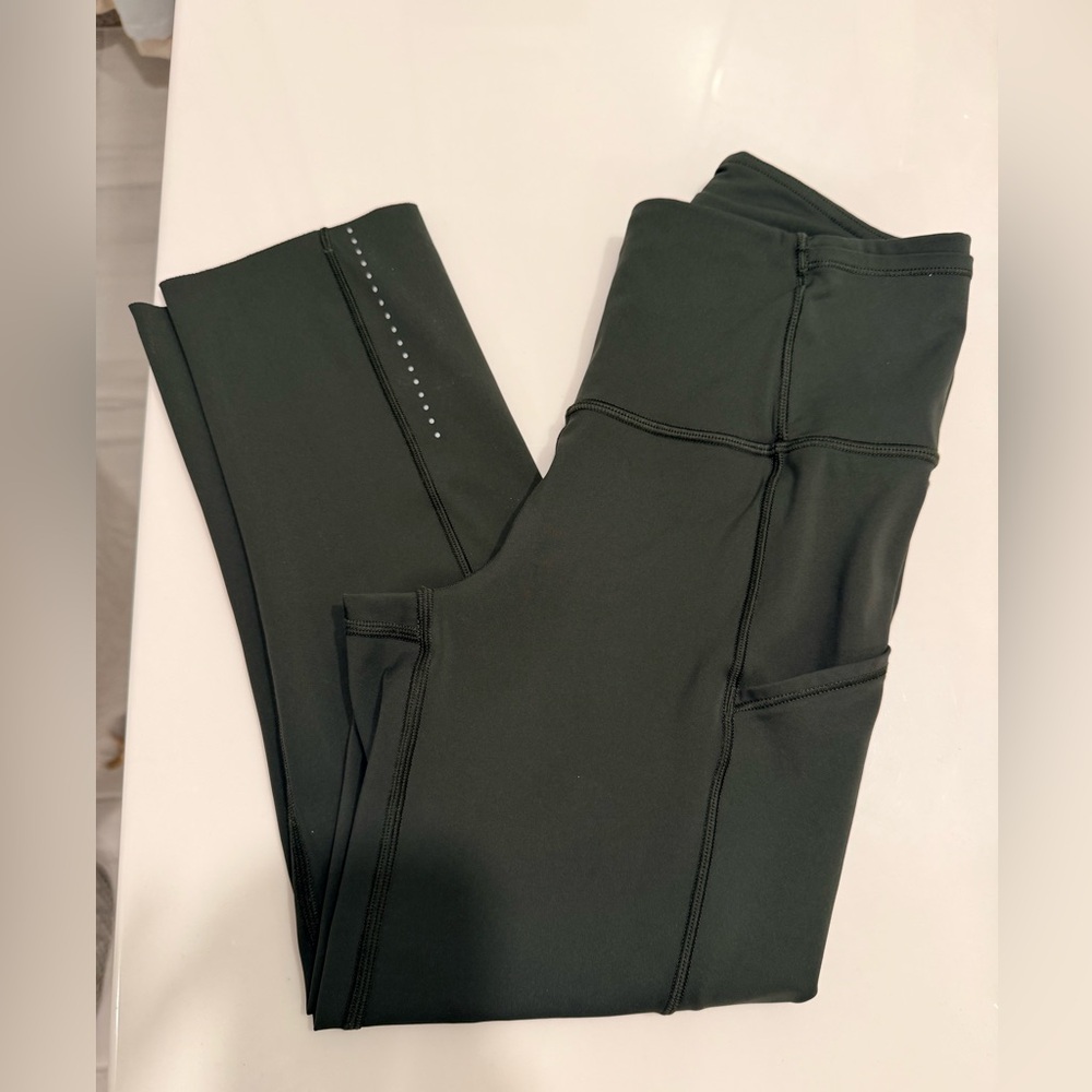 lululemon athletica Forest Green Cropped Leggings with Pockets